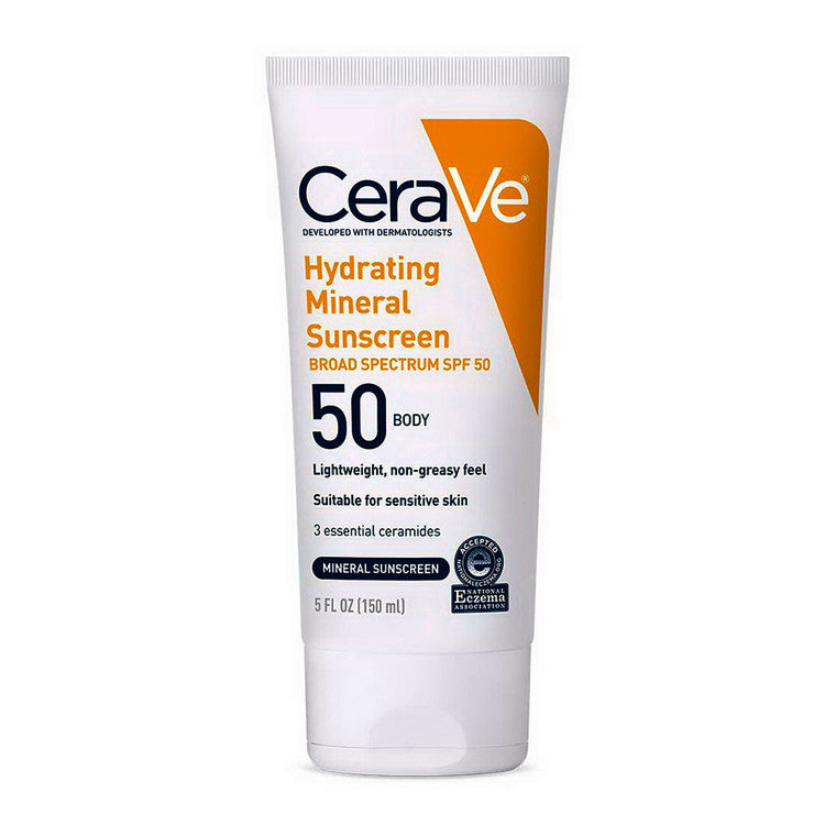 CeraVe 100% Mineral Sunscreen SPF 50 Body Lotion, 5 Oz