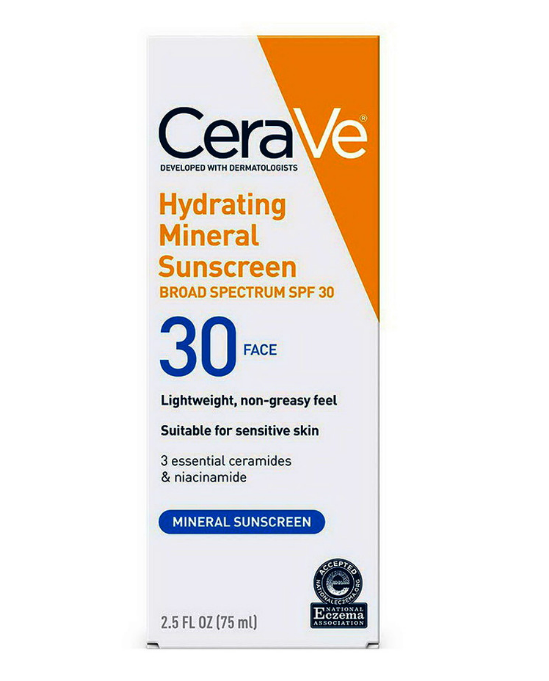 CeraVe Mineral Sunscreen Lotion for Face SPF 30, 2.5 Oz