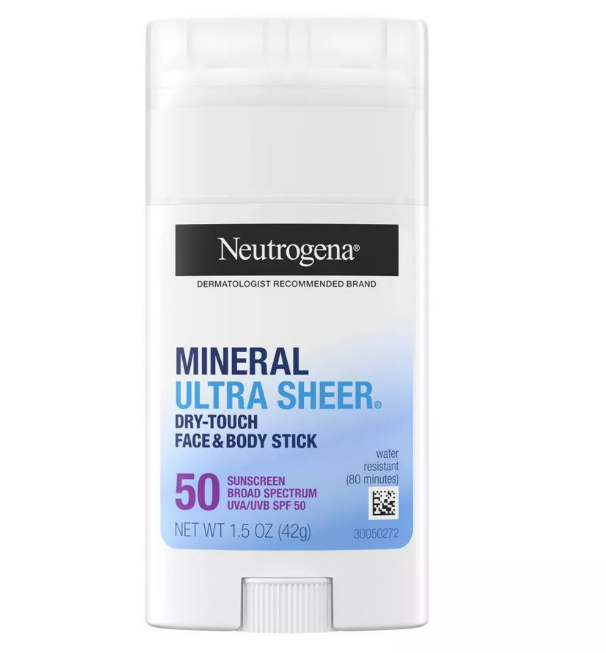 Neutrogena Mineral Ultra Sheer SPF 50 Face and Body Stick, 1.5 Oz